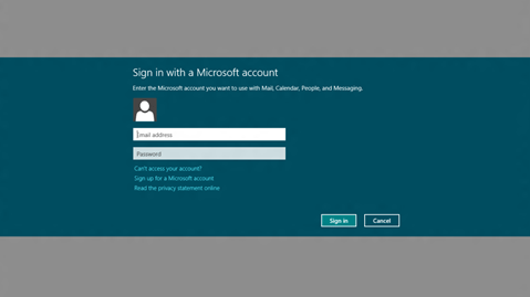 Windows 8 Mail App, Sign In